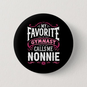Macaron Rond 5 Cm Ma Gymnaste Favorite M'Appelle Nonnie Gymnastique