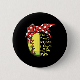 Macaron Rond 5 Cm Ma joueuse de softball préférée m'appelle Mamaw Fe