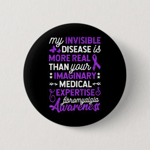 Macaron Rond 5 Cm Ma Maladie Invisible Est Plus Réelle, Fibromyalgie