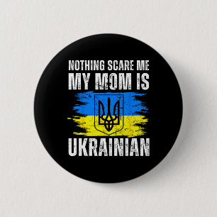 Macaron Rond 5 Cm Ma mère est ukrainienne Drapeau de la fierté ukrai