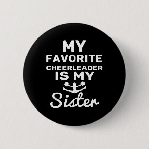 Macaron Rond 5 Cm Ma pom-pom girl préférée est ma sœur T-shirt Cheer