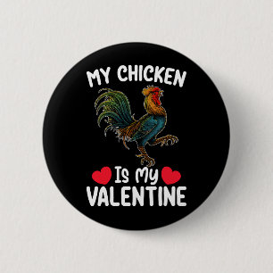 Macaron Rond 5 Cm Ma poule est mon jour de la Saint-Valentin drôle a