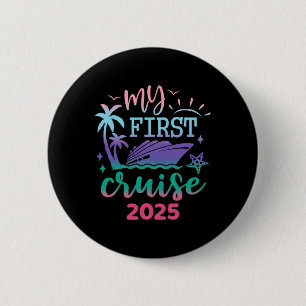Macaron Rond 5 Cm Ma première croisière 2025 Famille Voyage de batea