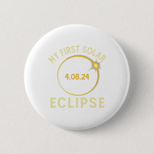 Macaron Rond 5 Cm Ma première éclipse solaire totale 8 avril Enfant
