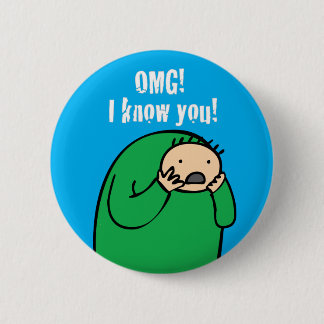 Macaron Rond 5 Cm Mac OMG ! Bouton (bleu)