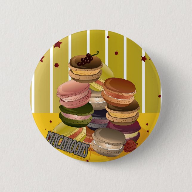 Macaron Rond 5 Cm Macarons Vintage (Devant)