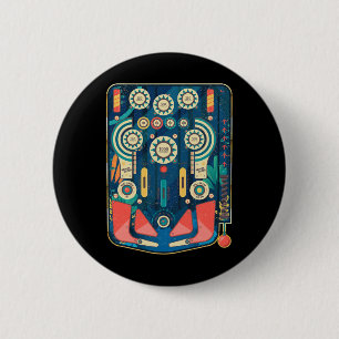 Macaron Rond 5 Cm Machine de jeu vintage Retro Pinll Arcade