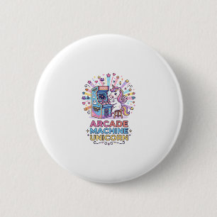 Macaron Rond 5 Cm Machine de jeux vidéo Licorne Impression Licorne P