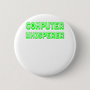 Macaron Rond 5 Cm Machine Whisperer Green Text Tech Support Geek.pn