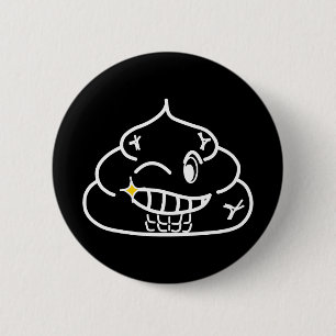 Macaron Rond 5 Cm Macho Poop - Brootsch le PooPoo
