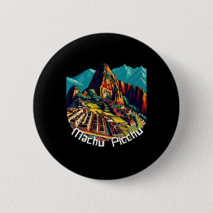 Macaron Rond 5 Cm Machu Picchu Cusco Pérou Sentier inca Machu Picchu