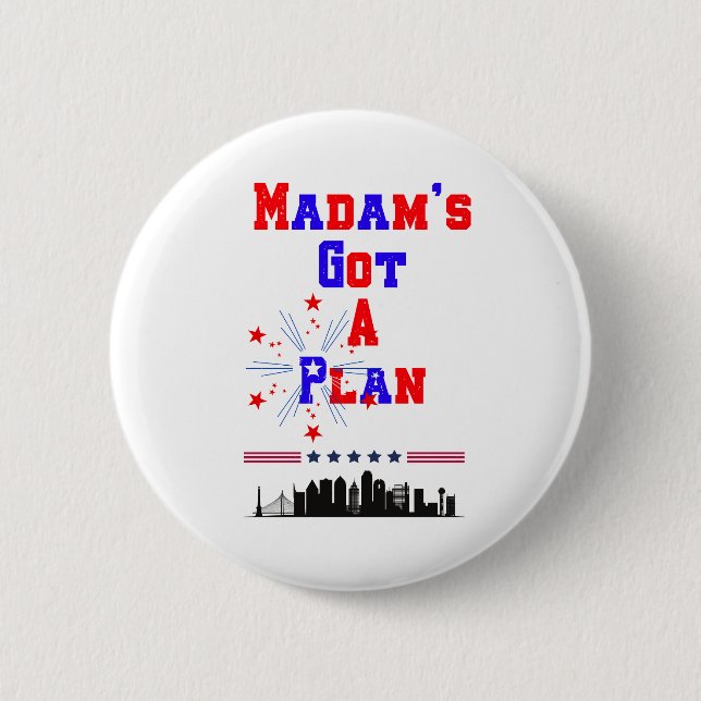 Macaron Rond 5 Cm Madame a un plan Patriotic American Flag (Devant)