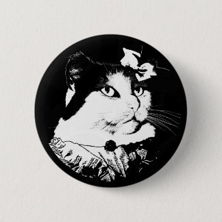 Macaron Rond 5 Cm Madame Abigaïl Cat Button