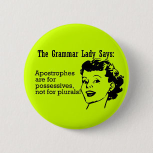 Macaron Rond 5 Cm Madame Apostrophes Buttons de grammaire