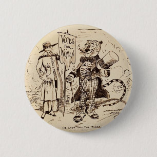 Macaron Rond 5 Cm Madame et le tigre par Clifford K. Berryman