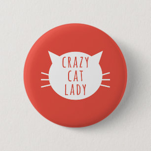 Macaron Rond 5 Cm Madame folle Funny Button Red de chat