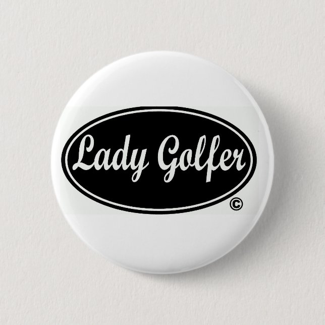 Macaron Rond 5 Cm Madame Golfer Round Button (Devant)