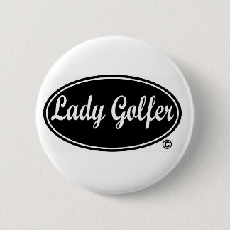 Macaron Rond 5 Cm Madame Golfer Round Button