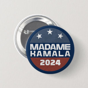 Macaron Rond 5 Cm Madame Kamala Harris 2024 pour le président Patrio