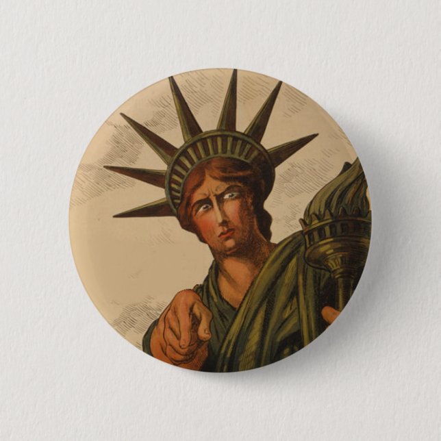 Macaron Rond 5 Cm Madame Liberty Is Pointing à vous (Devant)