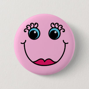 Macaron Rond 5 Cm Madame rose Girly Emoji font face