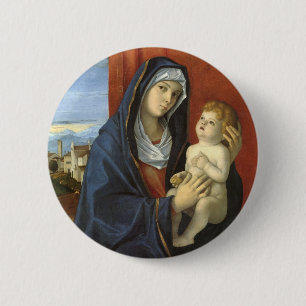 Macaron Rond 5 Cm Madone à l'Enfant par Giovanni Bellini