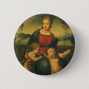 Macaron Rond 5 Cm Madone du Chardonneret par Raphaël Sanzio