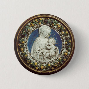 Macaron Rond 5 Cm MADONNA AVEC ENFANT, ronde
