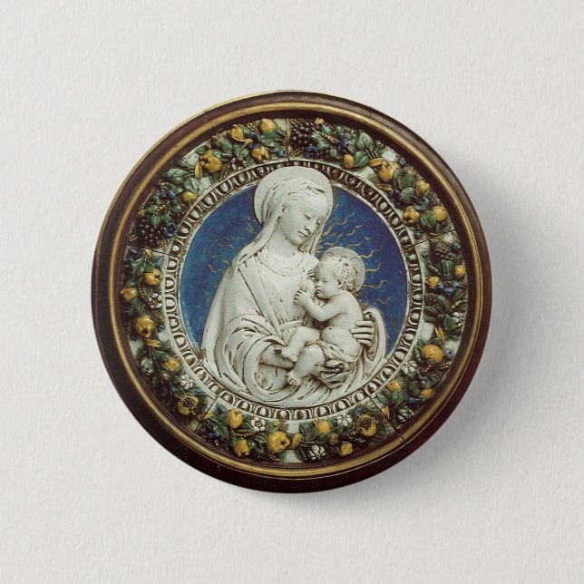 Macaron Rond 5 Cm MADONNA AVEC ENFANT, ronde (Devant)