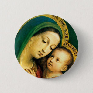 MACARON ROND 5 CM MADONNA ET ENFANTS