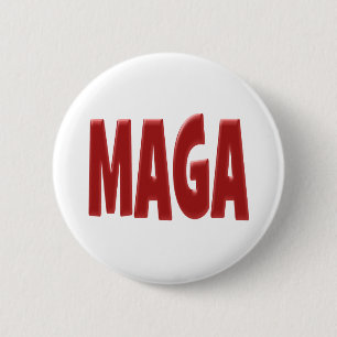 Macaron Rond 5 Cm MAGA avec texte rouge
