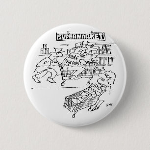 Macaron Rond 5 Cm Magasin de détectives dans un supermarché