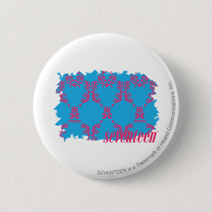 Macaron Rond 5 Cm Magenta-Aqua 4 de damassé