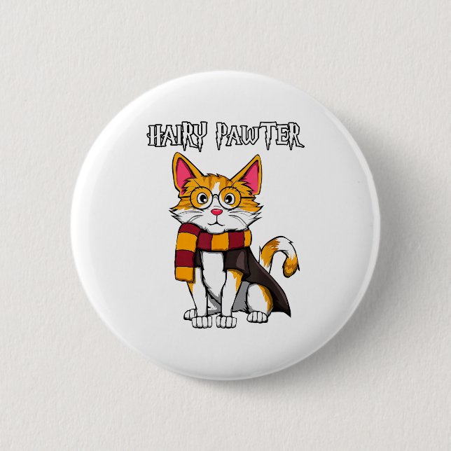 Macaron Rond 5 Cm Magic Cat With Gles , Funny Pawter Funny  (Devant)
