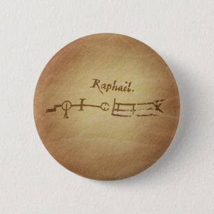 Macaron Rond 5 Cm Magic Seal Angel Raphael Protection Charmes magiqu