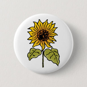 Macaron Rond 5 Cm Magicien vintage de fée Oz Tale Tournesol en fleur