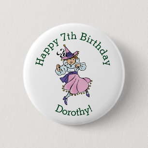 Macaron Rond 5 Cm Magicien vintage d'Oz, jolie fille munchkin dansan