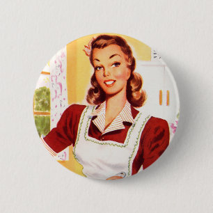 Macaron Rond 5 Cm Magie de cuisine rétro vintage pour femmes des ann