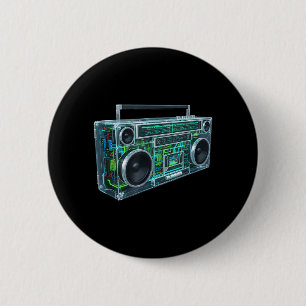 Macaron Rond 5 Cm Magnétophone Rétro Vintage Bande Cassette École An