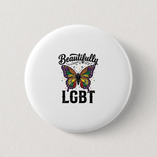 Macaron Rond 5 Cm Magnifique Chemise LGBT Papillon Vintage Fierté_1