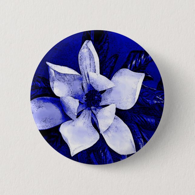 Macaron Rond 5 Cm Magnolia florissante (Devant)