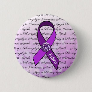 Macaron Rond 5 Cm Mai est mois de conscience de fibromyalgie