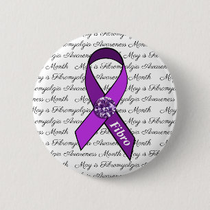 Macaron Rond 5 Cm Mai est mois de conscience de fibromyalgie