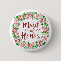 Maid of Honor Mariage Floral Aquarelle rose