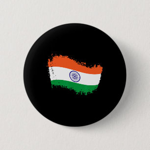 Macaron Rond 5 Cm Maillot de cricket indien Drapeau de cricket indie