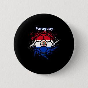 Macaron Rond 5 Cm Maillot de fan de foot Paraguay Drapeau paraguayen