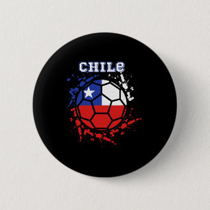 Macaron Rond 5 Cm Maillot de fan de football drapeau chilien Chili