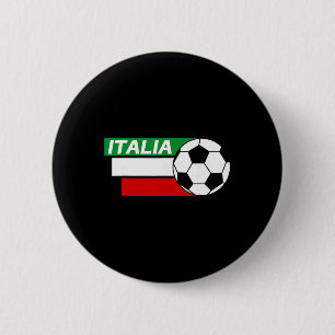 Macaron Rond 5 Cm Maillot de foot de l'Italie. Couleurs du drapeau i