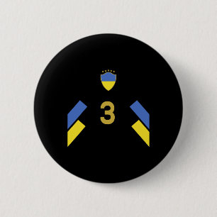 Macaron Rond 5 Cm Maillot de football ukrainien - Numéro de pied de