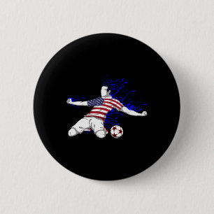 Macaron Rond 5 Cm Maillot de l'équipe nationale de soccer d'Amérique